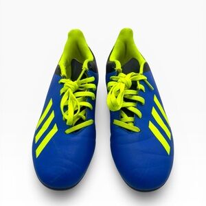 Adidas Kids Sneaker Cleats Blue and Neon Yellow